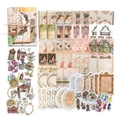Vintage PET stickers pack featuring retro female portraits and classic furniture - French Romance