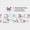 Cinta PET decorativa de estilo vintage con mariposas y diseños de manuscritos - Cartas