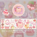 Goudkleurige washi-tape met dessert- en dierenpatronen voor decoratief plakboek - Toetjesplaneet