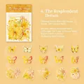 Butterfly PET stickers in warm yellow and orange tones, Zhuang Zhou Dream collection - Radiant Dream