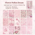 Vintage Blumen-Bastelpapier Set mit 15 rosa Designs für Scrapbooking und Tagebuch - Pollen-Webtraum