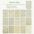 Vintage floral decorative craft paper set in light green with 15 nature patterns - Pattern Oasis