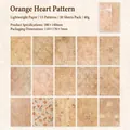 Vintage floral scrapbooking paper pack with 15 orange flower designs and 30 sheets - Orange Heart