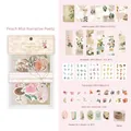 Kit scrapbooking floreale vintage con carta, adesivi, segnalibri e spago - Poesia Narrativa della Nebbia di Pesca
