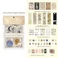 Set di adesivi vintage per scrapbooking a tema astronomia con mappe celesti e segnalibri - Ombra Notturna di Stelle e Luna