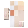 Set di carta goffrata rosa pesca per diario fai-da-te con 20 fogli e nastro in pizzo - Rosa Pesca Bianco
