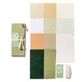 Quaderno verde goffrato a tema mughetto con materiali per scrapbooking vintage e pizzo - Verde Aoki