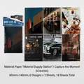 Retro photography style material paper set with 18 sheets for scrapbooking and decoration - Capture Moments