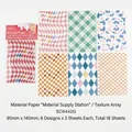 18 sheets of Korean style scrapbooking paper with 6 checkered and wave patterns - Texture Array
