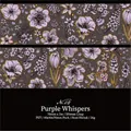 Cinta decorativa PET vintage con flores púrpuras para decoración de diarios y manualidades - Susurro Púrpura