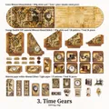 Steampunk Time Gear DIY scrapbook kit with 57 pieces of vintage paper material - Time Gears