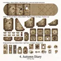 Autumn Diary vintage scrapbook kit with retro portraits and butterfly sticker set - Autumn Diary
