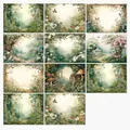 Forest Fairy Tale background paper set featuring 8 vintage botanical and floral illustrations - Dreamland Clouds