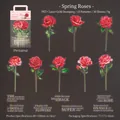 Spring Rose PET floral stickers with laser gold details for DIY journaling - Spring Rose