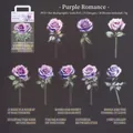 Purple rose PET stickers with laser gold details for scrapbooking decoration 30 pcs - Purple Romance