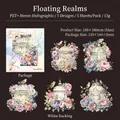 Pegatinas de PET iridiscentes con jaulas y flores para decorar diarios retro - Reino de la Vida Flotante