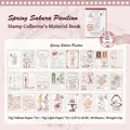 Livre de scrapbooking rétro avec 48 feuilles de papier vintage botanique et étiquettes - Pavillon des Sakura de Printemps