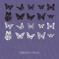 Lace-cut butterfly decorative paper set in black and white for DIY scrapbooking - Butterfly Dream
