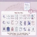 Bastelpapier-Set Sternennacht mit lila Schmetterlings- und Mondmustern im Vintage-Stil - Nachtsternfluss