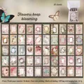 Libro di adesivi floreali vintage washi con 50 fogli e rilegatura a spirale per diari - Ibisco Floreale