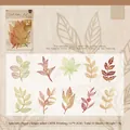 Set de 10 pegatinas de papel especial con forma de hojas de otoño para scrapbooking - Otoño Dorado