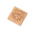 Tampon carré en bois de hêtre avec gravure de papillon et rose pour scrapbooking DIY - Spécimen de Papillon