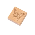 Tampon carré en bois de hêtre avec gravure de papillon pour le scrapbooking créatif - Chuchotement de Papillon