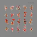 Garden Elf theme vintage PET stickers set with 20 watercolor floral fairy designs - Garden Fairy