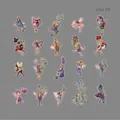 Retro Lilac Elf PET stickers pack with vintage flower fairies for scrapbooking decor - Lilac Elf