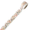 Cinta washi con flores de acuarela pintadas a mano y bordes ondulados decorativos - Viento y Orilla