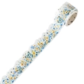 Cinta washi floral con mariposas azules y bordes festoneados para manualidades - Vidrio Azul
