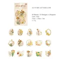 Autumn Sunset PET flower stickers set with vintage butterflies and lace for journaling - Setting Sun