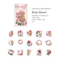 Romantic Rose Manor floral PET stickers pack with vintage flower and butterfly designs - Rose Manor