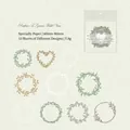 Specialty paper stickers with green vine frames for DIY journals, pack of 10 - Green Field Vines