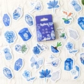 Adesivi stile porcellana bianca e blu per decorazione di diari vintage con motivi floreali - Porcellana Blu