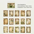 Green Chapter vintage botanical material paper set with 15 floral and butterfly designs - 30 Sheets / Green Chapter