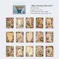 Vintage floral and butterfly collage papers in moody blue tones with burnt edge design - 30 Sheets / Blue Fantasy