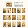 30pcs vintage burnt flora scrapbook paper with sunflowers and foxes for journaling - 30 Sheets / Dusk Date