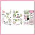 Three-sheet set of Caladium leaf botanical stickers for DIY scrapbooking journaling - Caladium
