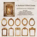 Vintage PET-Aufkleber-Set mit goldenen Barockrahmen für Bullet Journals und Scrapbooking - Mittelalterlich Vergoldet