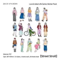Set di adesivi in PET Street Wanderer con 15 illustrazioni di figure alla moda - Passeggiata in Strada