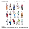 Adesivi per personaggi in PET per scrapbooking con 15 illustrazioni femminili alla moda - Diario dell'Inseguimento del Vento
