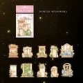 Floral Windowsill PET stickers with 3D laser gold foil and shell light finish 20pcs - Flowery Windowsill