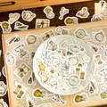 Adesivi vintage per scrapbooking con motivi di orologi da taschino e penne d'oca - Viaggio nel Tempo