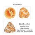 Bread-themed note paper set with 75 sheets featuring almond, braided and nut bread designs - Ideal Breakfast