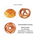 Bread theme note paper set including pineapple bun and pretzel designs 75 sheets - Fermentation Aroma