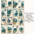 Vintage Blumen Scrapbooking Papier mit blauem Pfingstrosen Muster für DIY 32 Blatt - Romantischer Vollmond