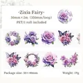 Purple Rose PET Decorative Tape for DIY Scrapbooking Purple Fairy Floral Washi Style - Purple Fairy