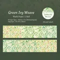 Interwoven Drawing PET floral tape roll for DIY scrapbooking with green leaf patterns - Green Vine Weave