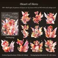 Set di 10 adesivi a tema fata in PET con finitura lucida in tonalità rosa e oro - Cuore di Hera
